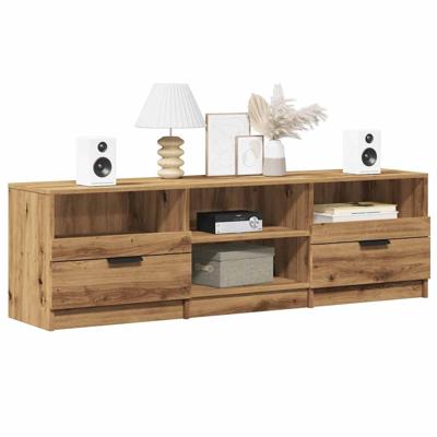 Tv-meubel 150x33,5x45 cm bewerkt hout artisanaal eikenkleur