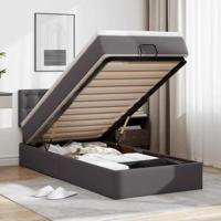 Ottomaanse bed met matras 90x190cm kunstleer grijs