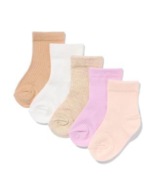HEMA Babysokken met katoen - 5 paar roze (roze)