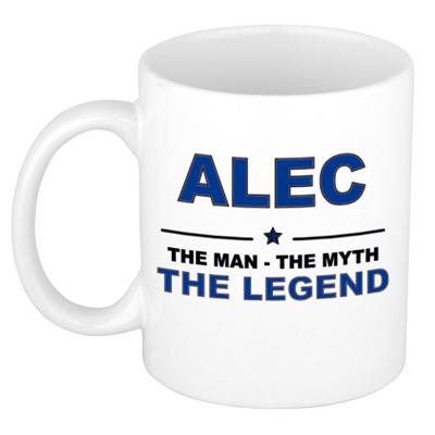Alec cadeau mok - man myth legend - naam koffiemok / beker - wit en blauw - 300 ml Alec cadeau mok - man myth legend - naam koffiemok / beker - wit en blauw - 300 ml