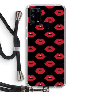 Lips: Samsung Galaxy M31 Transparant Hoesje met koord
