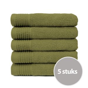 The One Handdoek 50x100 cm 450gram Olive Green (5 stuks)