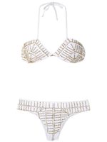 Amir Slama bikini brodé de perles - Blanc - thumbnail