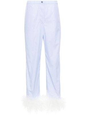 Miu Miu pantalon droit à fines rayures - Bleu