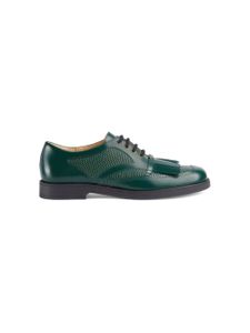 Gucci Kids chaussures en cuir à lacets - Vert