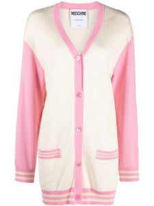 Moschino cardigan à logo en jacquard - Tons neutres