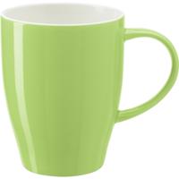 Koffie mokken/bekers Paris - 1x - porselein - met oor - lime groen - 350 ml - stijlvolle vorm
