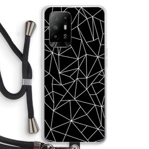 Geometrische lijnen wit: Oppo A94 5G Transparant Hoesje met koord