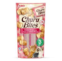 INABA Churu Bites Kip met tonijn en zalm - kattensnoepje - 3x10 g