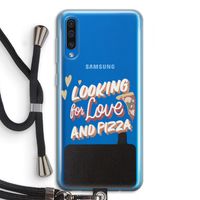 Pizza is the answer: Samsung Galaxy A50 Transparant Hoesje met koord