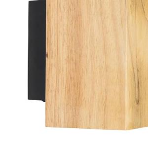 QAZQA Landelijke wandlamp hout vierkant 2-lichts - Sandy