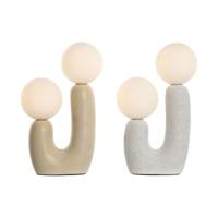 Bureaulamp Home ESPRIT Wit Beige Keramisch Kristal 220 V 20 x 11 x 31 cm (2 Stuks)