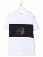 Moncler Enfant t-shirt à logo perforé - Blanc - thumbnail