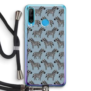 Zebra: Huawei P30 Lite Transparant Hoesje met koord
