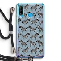 Zebra: Huawei P30 Lite Transparant Hoesje met koord