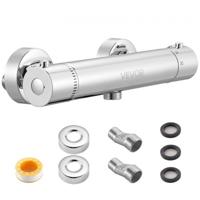 VEVOR Douche Thermostatische Douchekraan Douchekraan Klep Lekvrij Chroom Zilver