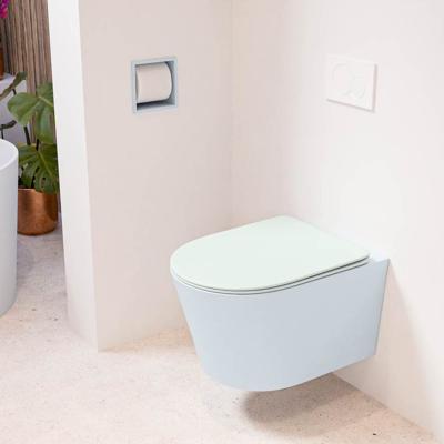 MONDIAZ LAVIE hangend toilet single fire rimless diepspoel Clay, Toiletzitting met quick-release & softclose Greey