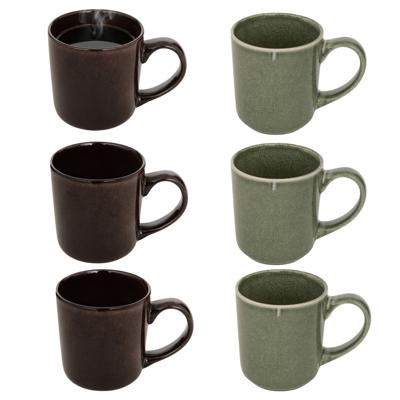 Secret de gourmet Koffiemok - groen/bruin - keramiek - 420 ml - beker Secret de gourmet Koffiemok - groen/bruin - keramiek - 420 ml - beker