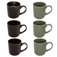 Secret de gourmet Koffiemok - groen/bruin - keramiek - 420 ml - beker