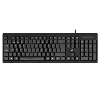 Toetsenbord Nilox NXKBE000011 Zwart Qwerty Spaans