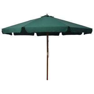 VidaXL Parasol met houten paal 330 cm groen