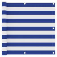 VidaXL Balkonscherm 90x600 cm oxford stof wit en blauw