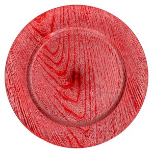 Kaarsenbord/onderbord - rood - kunststof - 33 cm   -