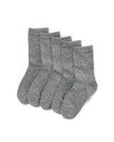 HEMA 5-pak damessokken grijsmelange (grijsmelange)