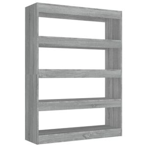 The Living Store Boekenkast/kamerscherm 100x30x135 cm grijs sonoma eikenkleurig - Kast