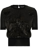 Dolce & Gabbana sequin-embellished short-sleeve top - Noir - thumbnail