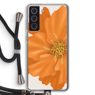 Orange Ellila flower: Samsung Galaxy S21 FE Transparant Hoesje met koord