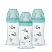 Set van 3 Dodie Anti -Color Initiation+ flessen - Glas - 270 ml - 0-6 maanden - Ronde fopspeen - Flow 2