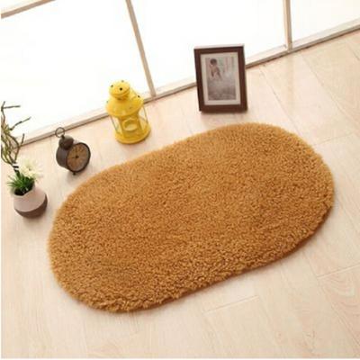 Faux Fur deken anti-slip Solid Bad tapijt kinderen kamer deurmatten ovale slaapkamer woonkamer tapijten grootte: 80x120cm (kaki)