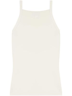 Courrèges débardeur à logo brodé - Blanc