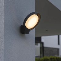 Buitenlamp rond 'Polo' downlighter donker grijs led lamp 3000k 18 cm Buitenlamp rond 'Polo' downlighter donker grijs led lamp 3000k 18 cm