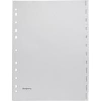 Pergamy tabbladen, ft A4, 11-gaatsperforatie, grijze PP, janvier-décembre