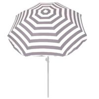 Summertime parasol grijs / wit 180 cm - thumbnail