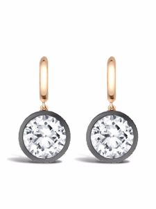 Pragnell boucles d'oreilles pendantes en or rose 18ct ornées de diamants