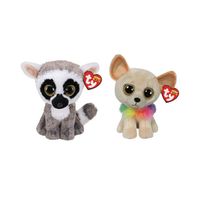 Ty - Knuffel - Beanie Boo's - Linus Lemur & Chewey Chihuahua - thumbnail