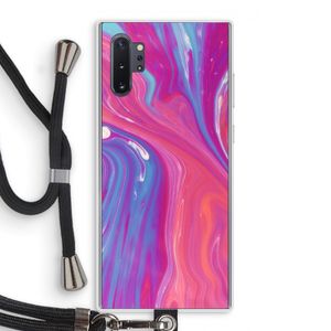Paarse stroom: Samsung Galaxy Note 10 Plus Transparant Hoesje met koord