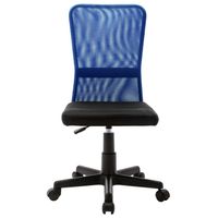 The Living Store Bureaustoel Mesh - 44 x 52 x 90 cm - zwart/blauw - thumbnail