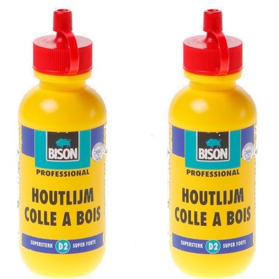 2x Flesjes houtlijm Bison 75 gram