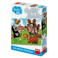 DinoToys Dino puzzel - baby: vloerpuzzel molletje is jarig - 24 maxi stukjes
