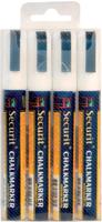 Securit krijtmarker medium wit, blister met 4 stuks