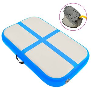 VidaXL Gymnastiekmat met pomp opblaasbaar 60x100x20 cm pvc blauw