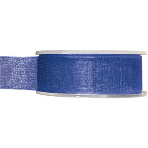 Hobby/decoratie organza sierlint - blauw - 2,5 cm x 20 meter - Cadeaulint - inpakken