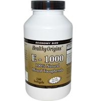 Vitamine E-1000, 100% Natuurlijke Gemengde Tocoferolen (240 Softgels) - Healthy Origins - thumbnail