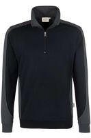 HAKRO 476 Comfort Fit Half-Zip Sweater zwart/antraciet, Tweekleurig