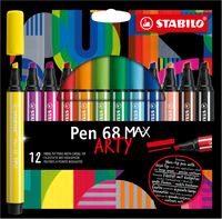 STABILO pen 68 viltstift MAX ARTY, etui van 12 stuks, assorti