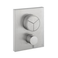 Crosswater Crossbox inbouw douchekraan thermostatisch 3 functies inclusief inbouwdeel geborsteld RVS PROCBPUSH2500LBPV